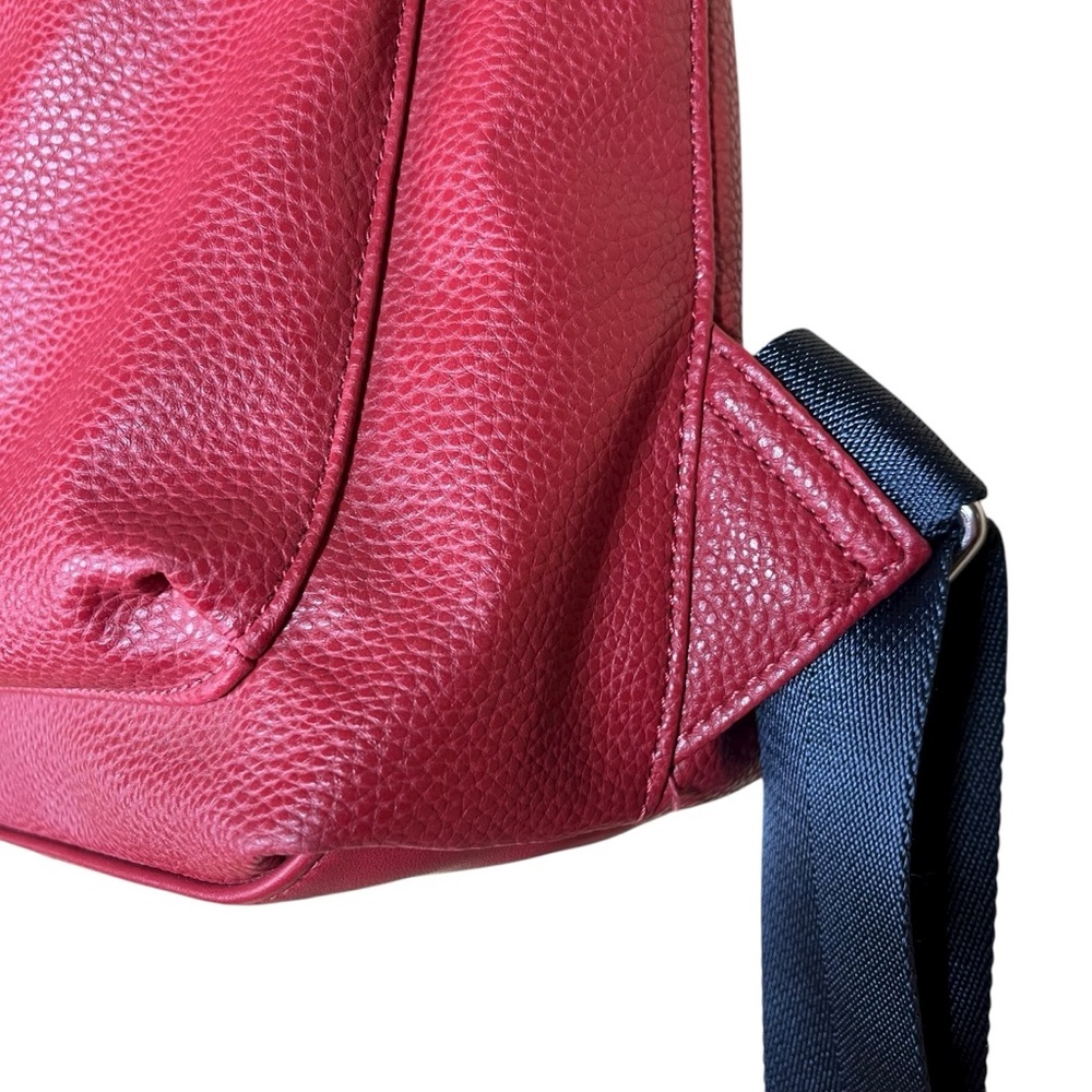 Nautica Backpack Red Faux Leather Cabin Fever Zip Top Bag Nautical Preppy - Picture 5 of 10